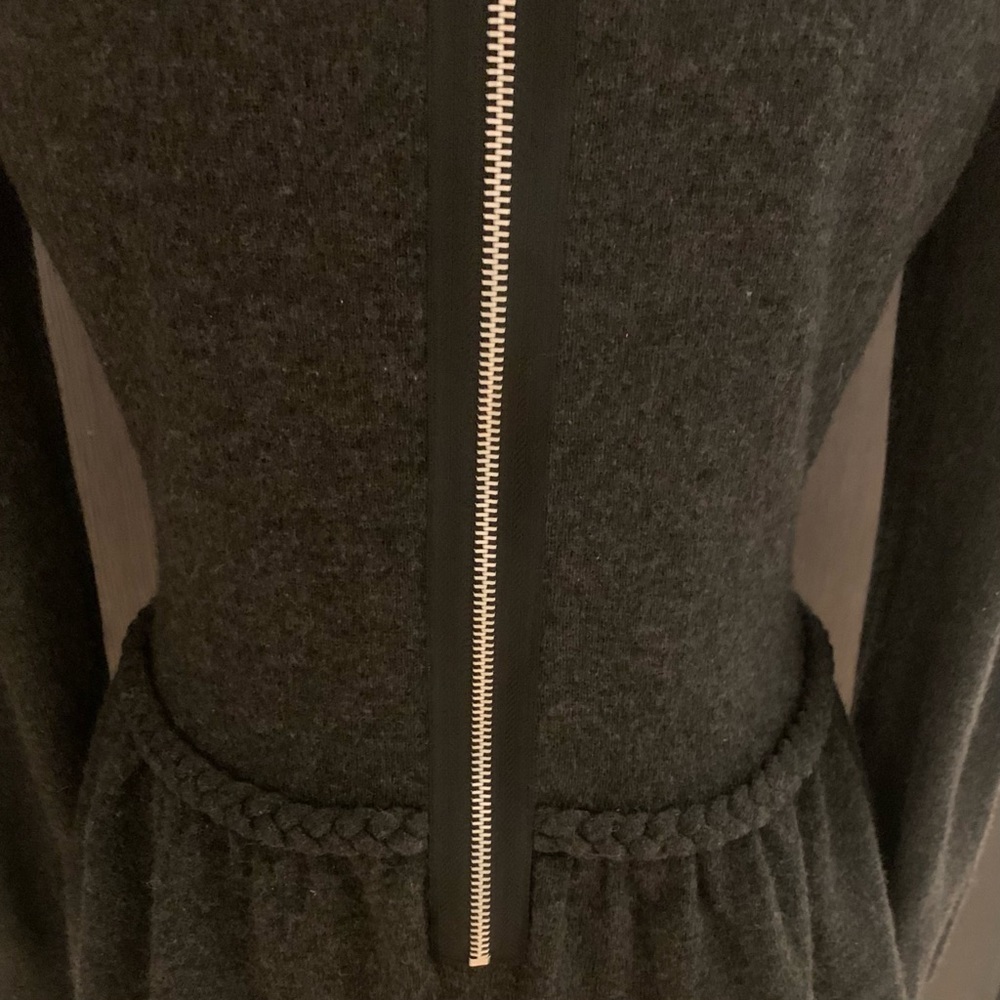 Autumn Cashmere Dark Grey Mock Neck Back Zipper Peplum Sweater Womens Size Small - Picture 5 of 10